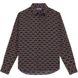 Vilebrequin, Heren, Overhemden, Blauw, Maat: XL Voile,