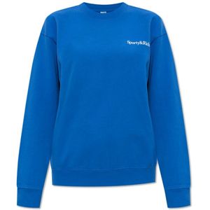 Sporty & Rich, Dames, Sweatshirts & Hoodies, Blauw, Maat: L Katoen,
