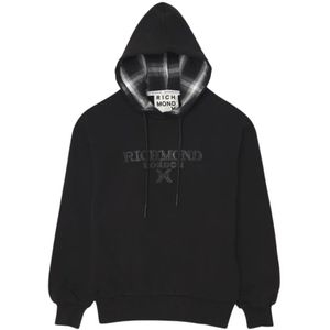 John Richmond, Heren, Sweatshirts & Hoodies, Zwart, Maat: 2XL Katoen,