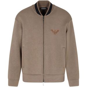 Emporio Armani, Heren, Sweatshirts & Hoodies, Beige, Maat: M Jersey,
