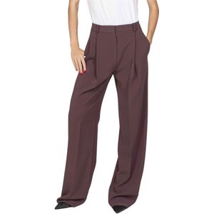 Elisabetta Franchi, Dames, Broeken, Rood, Maat: S Leer,