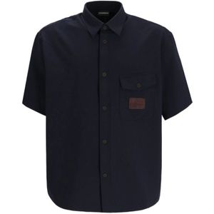 Emporio Armani, Heren, Overhemden, Blauw, Maat: XL