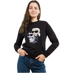 Karl Lagerfeld, Dames, Sweatshirts & Hoodies, Zwart, Maat: L Katoen,