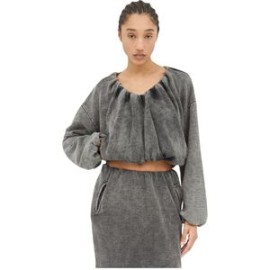 Diesel, Dames, Sweatshirts & Hoodies, Grijs, Maat: S Jersey,