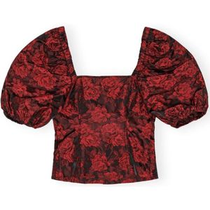Ganni, Dames, Blouses & Shirts, Rood, Maat: 2XS Zijde,