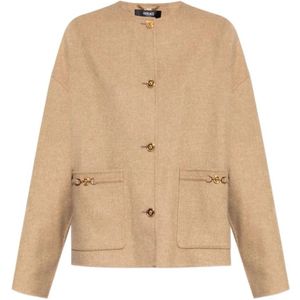 Versace, Dames, Jassen, Beige, Maat: S Nylon,