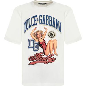 Dolce & Gabbana, Heren, Tops, Wit, Maat: S Katoen,