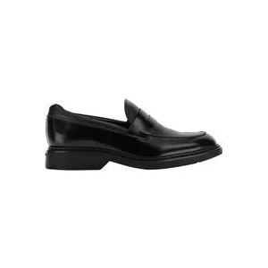 Hogan Zwarte platte loafers voor heren , Black , Heren , Maat: 44 EU