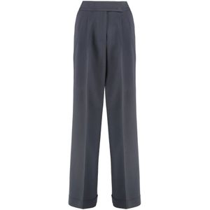 Peserico, Dames, Broeken, Blauw, Maat: S Spandex,