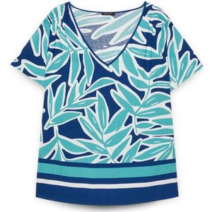 Fiorella Rubino, Dames, Blouses & Shirts, Blauw, Maat: 2XL Viscose,