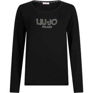 Liu Jo, Dames, Tops, Zwart, Maat: 2XS Katoen,