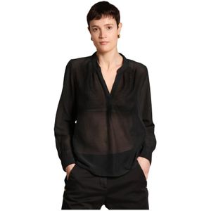 Mason's, Dames, Blouses & Shirts, Zwart, Maat: S Katoen,
