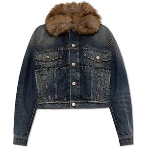 Balenciaga, Dames, Jassen, Blauw, Maat: XS Katoen,