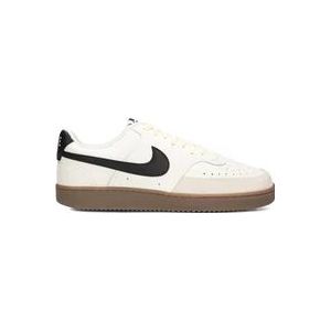 Nike Beige Lage Top Sneakers Court Vision , White , Heren , Maat: 44 EU