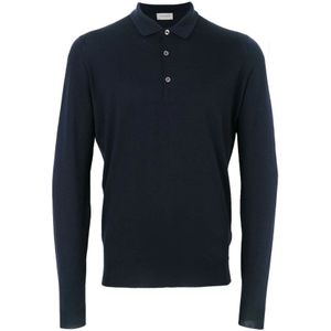 John Smedley, Heren, Tops, Blauw, Maat: M Wol,