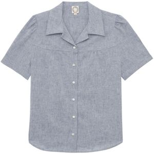 Ines de la Fressange Paris, Dames, Blouses & Shirts, Blauw, Maat: 2XS Katoen,