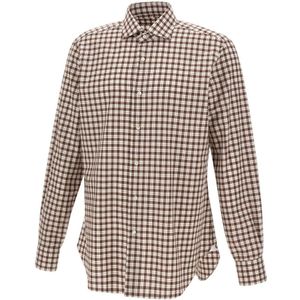 Barba, Heren, Overhemden, Bruin, Maat: 4XL Katoen,