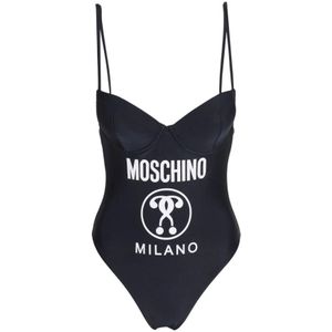 Moschino, Dames, Badkleding, Zwart, Maat: S Polyamide,
