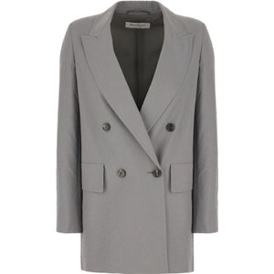 Max Mara, Dames, Mantels, Grijs, Maat: 2XS