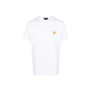 Versace Geborduurd Medusa Pop T-Shirt , White , Heren , Maat: L