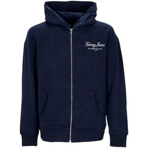 Tommy Hilfiger, Heren, Sweatshirts & Hoodies, Blauw, Maat: XL Katoen,