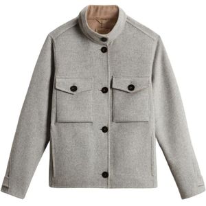 Woolrich, Dames, Jassen, Grijs, Maat: M Wol,