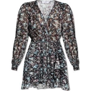 IRO Jurk  lichtblauw / oudroze / zwart