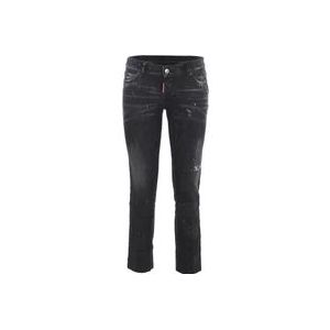 Dsquared2 Slim Fit Zwarte Jeans , Black , Dames , Maat: M