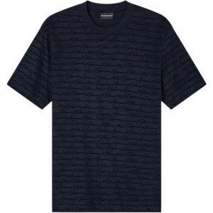 Emporio Armani, Heren, Tops, Blauw, Maat: L Katoen,