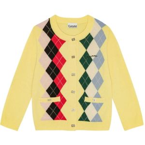 Ganni, Dames, Truien, Geel, Maat: XS Zijde,