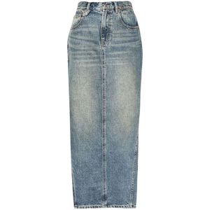 R13, Dames, Rokken, Blauw, Maat: W28 Denim,