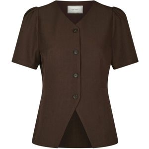 Neo Noir, Dames, Blouses & Shirts, Bruin, Maat: XS