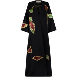 Valentino Garavani, Dames, Mantels, Zwart, Maat: 2XS Wol,