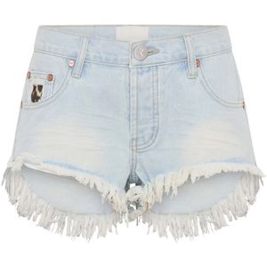 One Teaspoon, Dames, Korte broeken, Blauw, Maat: W23 Denim,