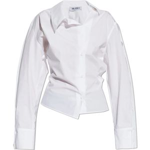 The Attico, Dames, Blouses & Shirts, Wit, Maat: S Katoen,