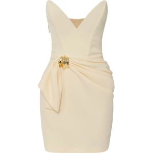 Elisabetta Franchi, Dames, Jurken, Geel, Maat: XS Poliester,