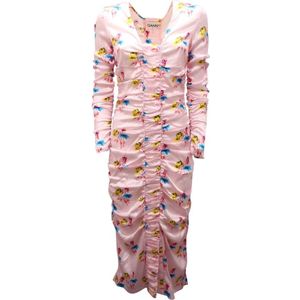 Ganni, Dames, Jurken, Veelkleurig, Maat: XS Zijde,