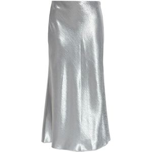 Tory Burch, Dames, Rokken, Grijs, Maat: M Satijn,