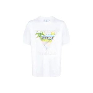 Casablanca Tennis Club Icon T-Shirt , White , Heren , Maat: XL