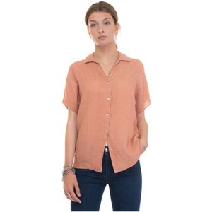 Fay, Dames, Blouses & Shirts, Roze, Maat: L Linnen,