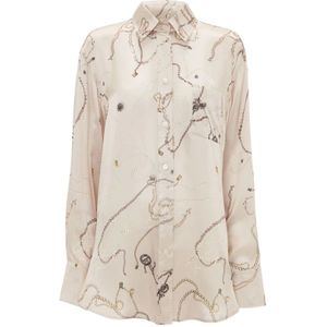 Victoria Beckham, Dames, Blouses & Shirts, Wit, Maat: M Zijde,