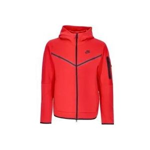 Nike Lichtgewicht Zip Hoodie Tech Fleece Sportkleding , Red , Heren , Maat: XL