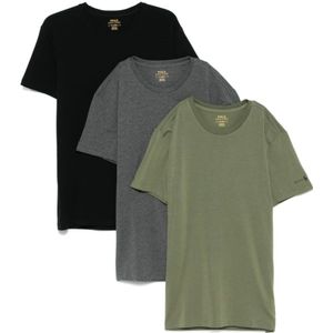 Polo Ralph Lauren - Set van Drie T-shirts - Groen Grijs Zwart - Casual - Katoen - Korte Mouwen