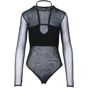 Dondup, Dames, Tops, Zwart, Maat: L Polyamide,