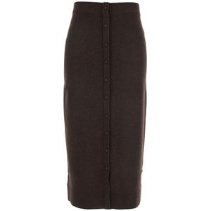 Victoria Beckham, Dames, Rokken, Bruin, Maat: L Wol,