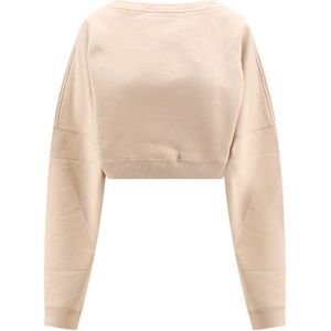 Saint Laurent, Dames, Sweatshirts & Hoodies, Beige, Maat: S Katoen,
