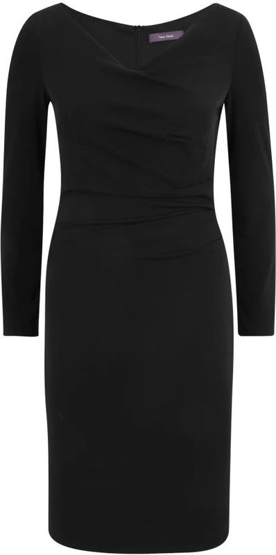 Jerseyjurken - Effen - V-hals - Kort - Aansluitende Pasvorm - Lange Mouw