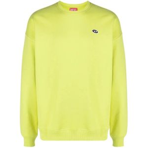 Diesel, Heren, Sweatshirts & Hoodies, Geel, Maat: XL Katoen,