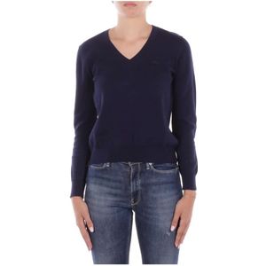 Lacoste - Seamless Knit V Neck Sweater - Blauw - Katoen