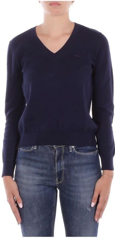 Lacoste - Seamless Knit V Neck Sweater - Blauw - Katoen